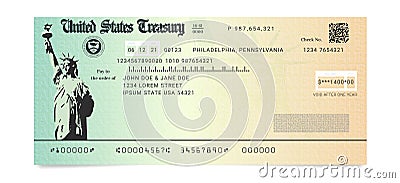 Sample of the fake US Stimulus Check Vector Illustration