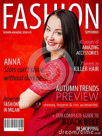 Sample fashion magazine cover Stock Photo