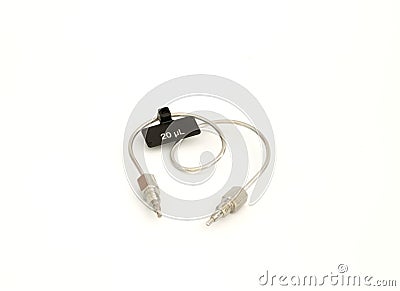 The sample injection loop for HPLC, 25 microliter Stock Photo