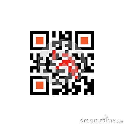 Sample scan code For Smartphone Scanning Icon Vector Illustration