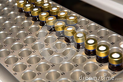 Sample Vials in Laboratory Stock Photo