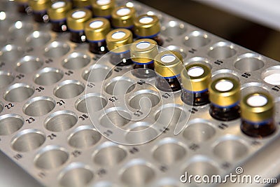 Sample Vials in Laboratory Stock Photo
