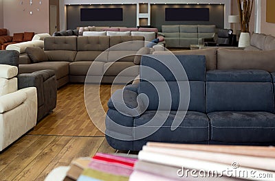 Samples of material for a new sofa Stock Photo