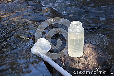 Sampling device and container Stock Photo