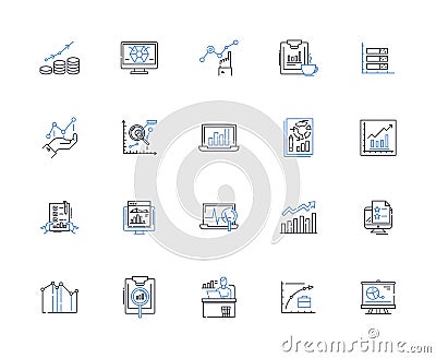 Sampling Theory line icons collection. Sample, Population, Statistic, Parameter, Inference, Random, Probability vector Vector Illustration