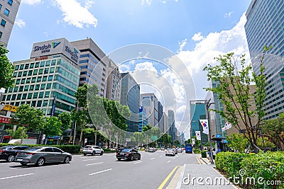 Samseong-dong skyscrapers in the Gangnam district of Seoul city Editorial Stock Photo