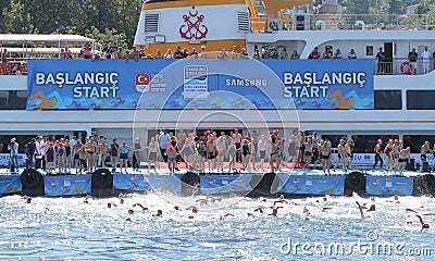 Samsung Bosphorus Cross Continental Swimming Competition 2019 Editorial Stock Photo