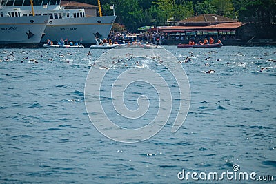 2018 Samsung Bosphorus Cross-Continental Swimming Race Editorial Stock Photo