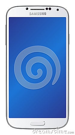 Samsung Galaxy S4 White Vector Illustration