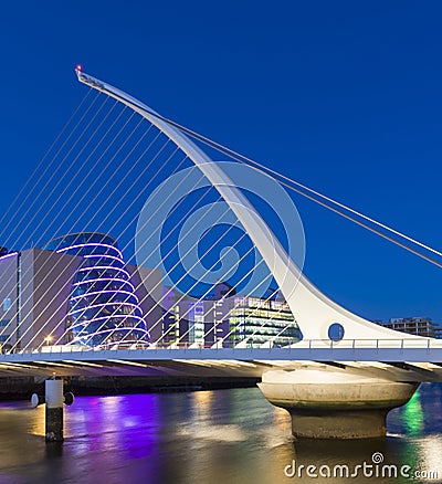 The Samuel Beckett Bridge in Dublin Editorial Stock Photo