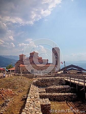 Samuels fortress in Ohrid in Macedonia 9.8.2015 Editorial Stock Photo