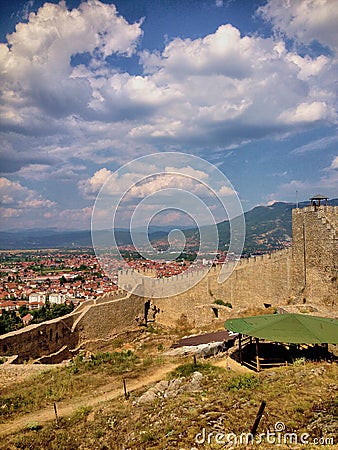 Samuels fortress in Ohrid in Macedonia 9.8.2015 Stock Photo