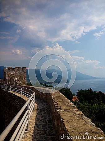 Samuels fortress in Ohrid in Macedonia 9.8.2015 Stock Photo