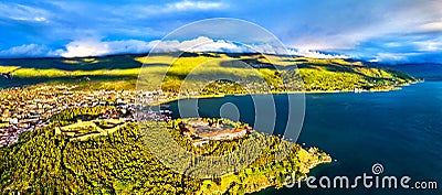 Samuels Fortress and Plaosnik at Ohrid in North Macedonia Stock Photo