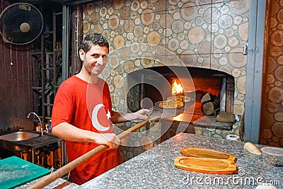 Samui , Thailand - 24 November 2016: Chef Baking Pastry at Turkish restaurant Editorial Stock Photo