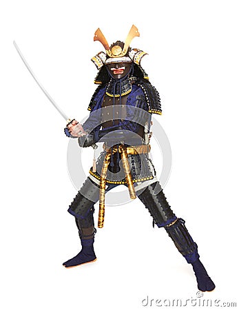 Samurai in armor Stock Photo