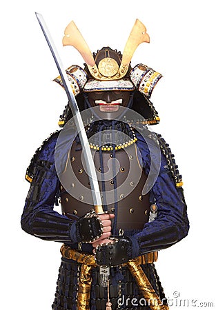 Samurai in armor Stock Photo