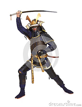 Samurai in armor Stock Photo