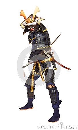 Samurai in armor Stock Photo