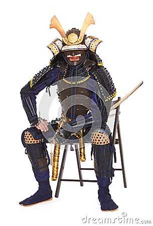 Samurai in armor Stock Photo