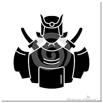 Samurai glyph icon Vector Illustration