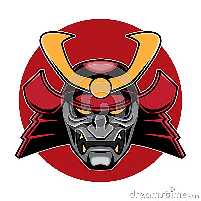 Samurai Head Logo illustration Cartoon Illustration