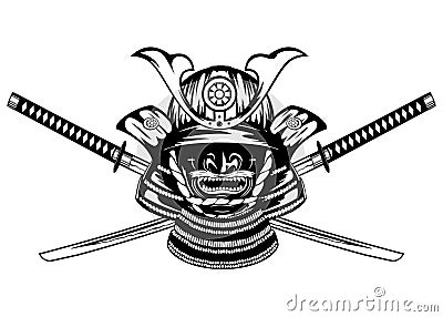 Samurai Helmet And Swords Stock Vector - Image: 39416807