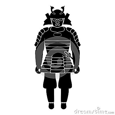 Samurai Japan warrior icon black color fill Vector Illustration