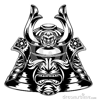 Samurai Mask Vector Illustration