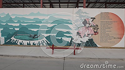 Samurai mural Bishop Arts District, Dallas, Texas Editorial Stock Photo