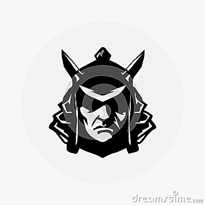 Samurai Ronin ninja head vector logo. samurai helmet logo Vector Illustration