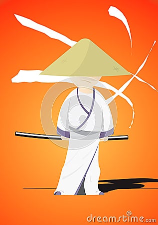 The samurai's revenge Vector Illustration