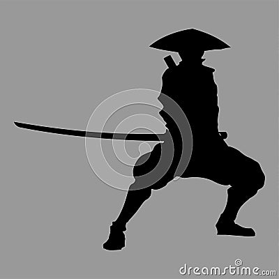 Samurai silhouette Vector Illustration