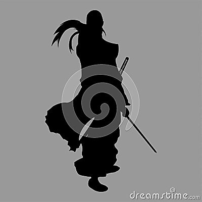 Samurai silhouette Vector Illustration