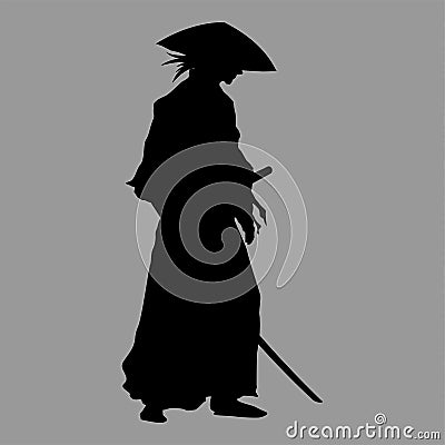 Samurai silhouette Vector Illustration