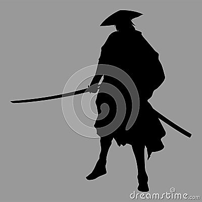 Samurai silhouette Cartoon Illustration