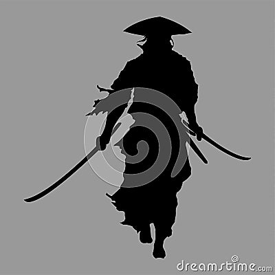 Samurai silhouette Cartoon Illustration