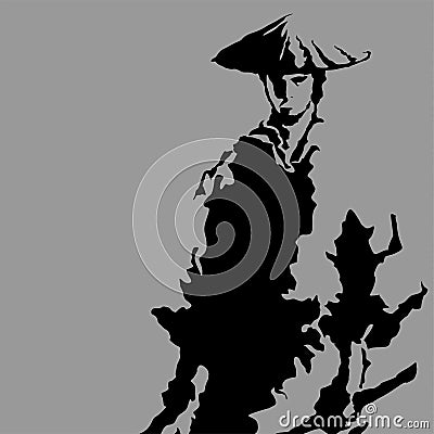 Samurai silhouette Cartoon Illustration