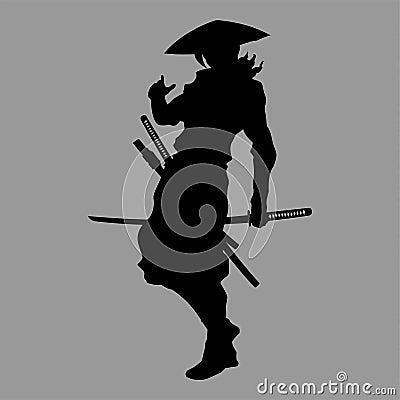 Samurai silhouette Cartoon Illustration