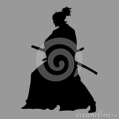 Samurai silhouette Cartoon Illustration