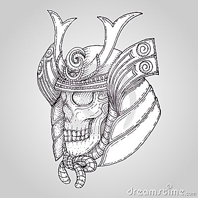 Samurai Skull vector Vector Illustration