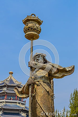 Samurai statue Stock Photo