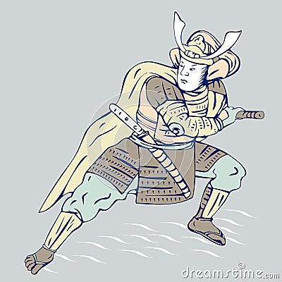 Samurai warrior Vector Illustration