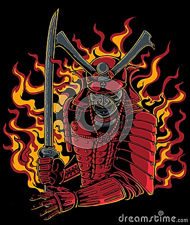 Samurai warrior Vector Illustration