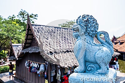 View of the Thai old traditional hous of Ancient City or Ancient Siam or Mueang Boran, Editorial Stock Photo