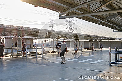 The new area opening for skateboard at IKEA, Mega Bangna shopping mall. Editorial Stock Photo