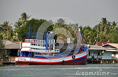 Samut Songkhram, Thailand: Fishing Boat Editorial Stock Photo