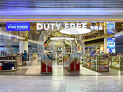 Duty free shop in the Suvarnabhumi Airport Editorial Stock Photo