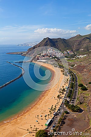 San Andres Village and Las Teresitas Beach Stock Photo