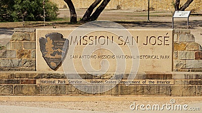 San Antonio Missions World Heritage - Mission San Jose - SAN ANTONIO, UNITED STATES - NOVEMBER 01, 2022 Editorial Stock Photo